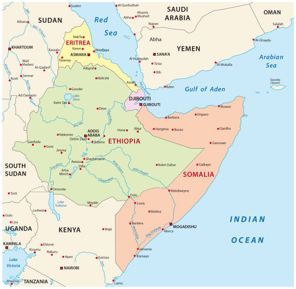 アフリカ地図の角 - state of eritrea点のイラスト素材／クリップアート素材／マンガ素材／アイコン素材