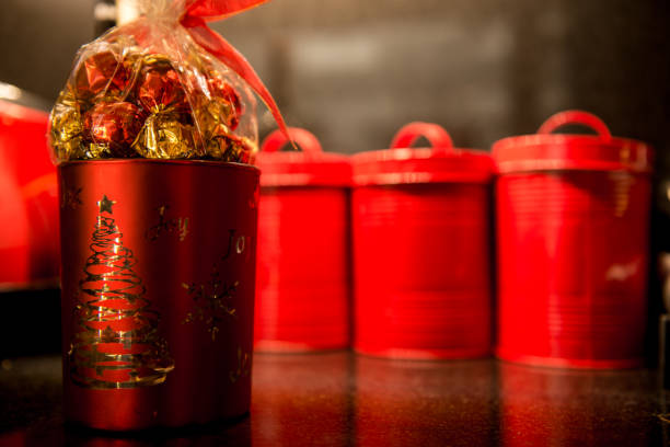 istock Christmas chocolates in festive jar 887721646