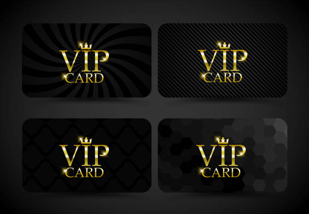 Vip card set VECTOR Vip card set VECTOR - collection gentlemens club stock illustrations