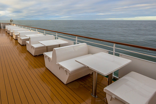 Outdoor Seats on deck of passenger ship