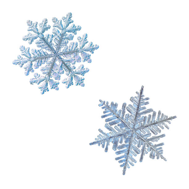 istock Two snowflakes isolated on white background 887732724