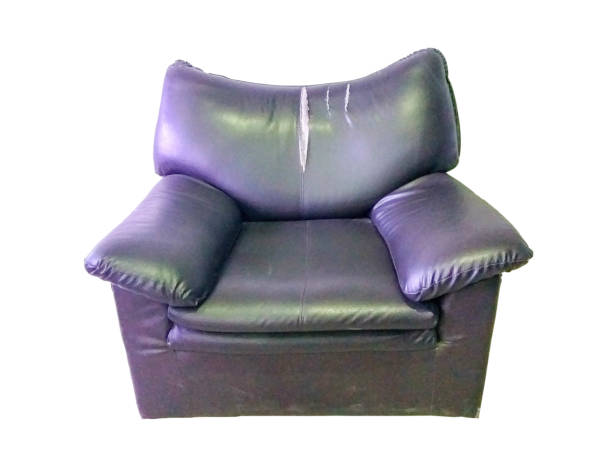 istock Lacks of old black leather chair 887749188