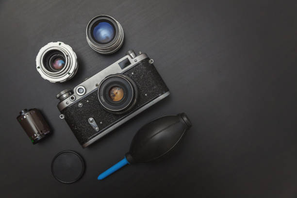 istock Vintage Film Camera And Accessories 887749548