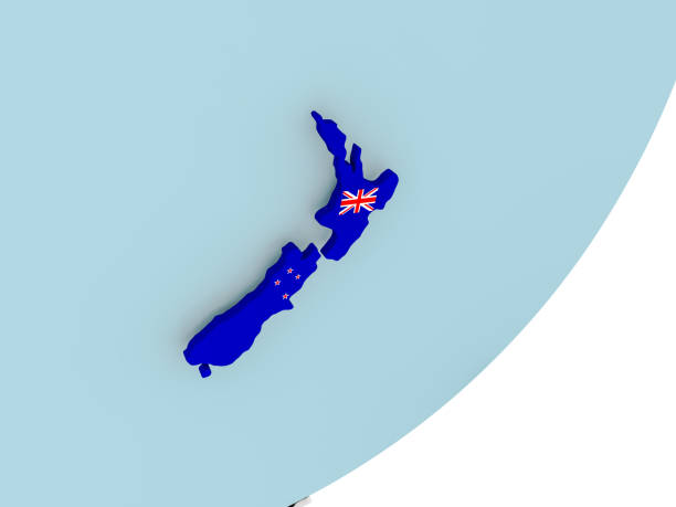 istock New Zealand on globe with flags 887750390