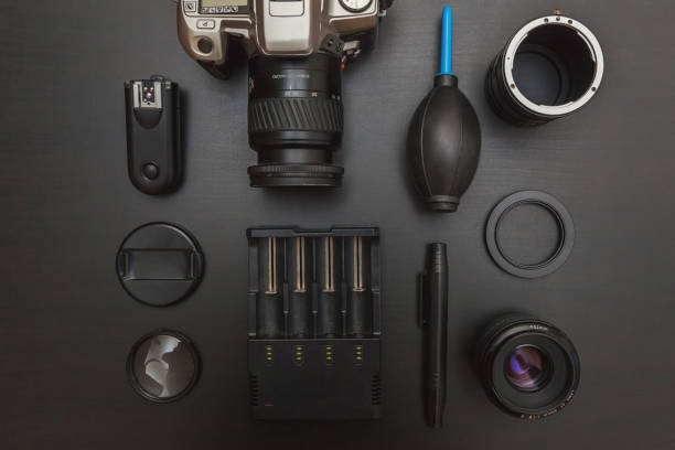 istock top view of work space photographer on black table background 887753498