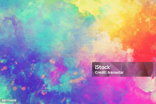 Watercolor Textured Background Stock Photo - Download Image Now - Multi Colored, Backgrounds, Watercolor Painting