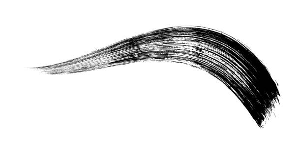 макияж косметической туши для ресниц мазок кистью на белом. вектор - mascara stock illustrations