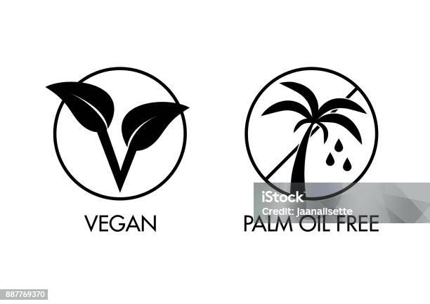 Icônes Gratuites Végétalien Et Huile De Palme Vecteurs libres de droits et plus d'images vectorielles de Huile de palme - Huile de palme, Icône, Symbole