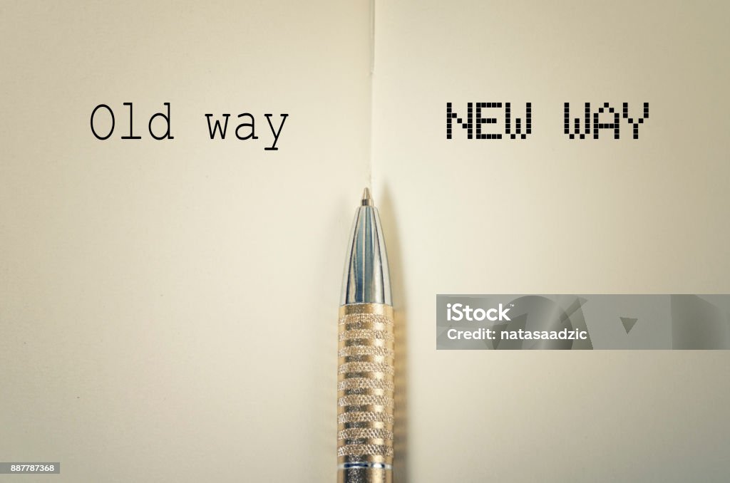 Old Way and New Way Old way and new way concept New Stock Photo