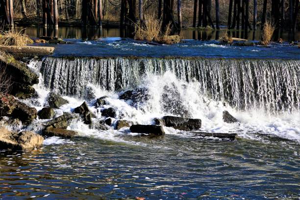 istock Scenes at the Hamilton, MI Dam and Railroad Trestle Bridge 887806682