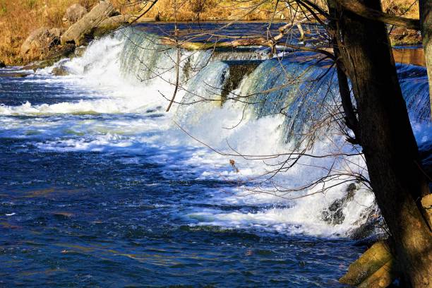 istock Scenes at the Hamilton, MI Dam and Railroad Trestle Bridge 887807158