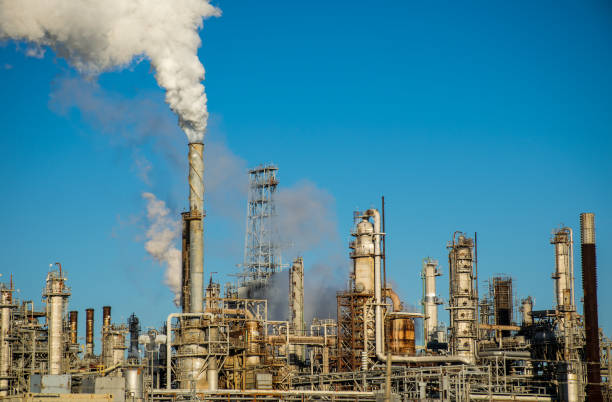 istock Corpus Christi Texas oil refinery pollution and smoke stack 887811940