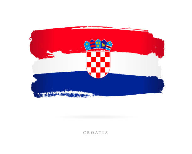 флаг хорватии. иллюстрация вектора - croatia stock illustrations