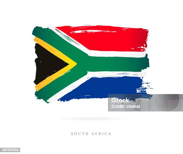 Bandiera Del Sudafrica Illustrazione Vettoriale - Immagini vettoriali stock e altre immagini di Repubblica Sudafricana - Repubblica Sudafricana, Bandiera, Persone