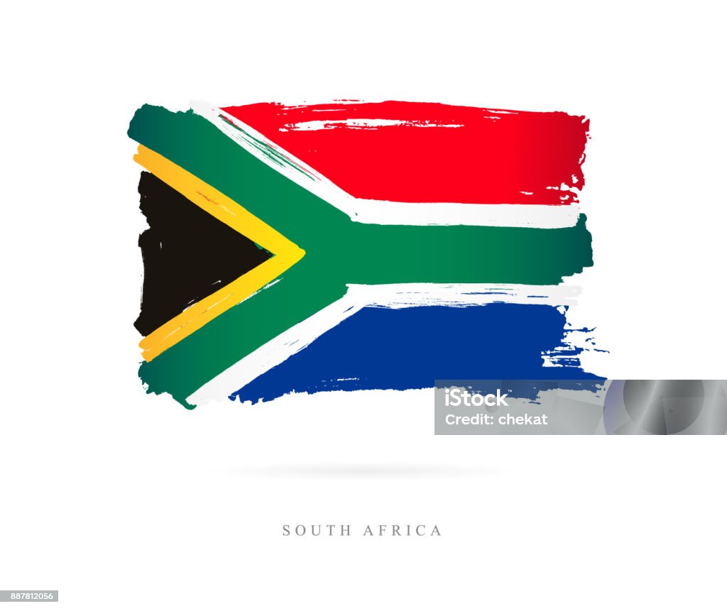 Flag of South Africa. Vector illustration Flag of South Africa. Vector illustration on white background. Beautiful brush strokes. Abstract concept. Elements for design. South Africa stock vector