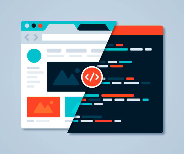 stockillustraties, clipart, cartoons en iconen met web design browser - bureauredacteur