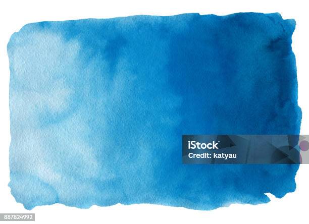 Vetores de Aquarela Abstrata Mão Desenhado Fundo e mais imagens de Azul - Azul, Tinta Aquarela, Pintura em Aquarela