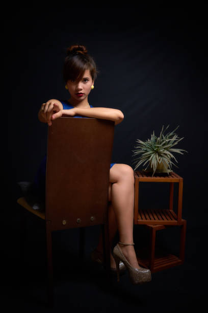 Beautiful woman posing -pointing