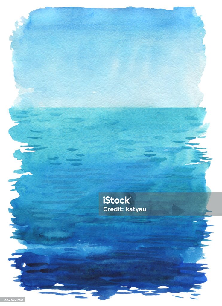 海水彩手絵画イラスト - 水彩画のロイヤリティフリーストックイラストレーション