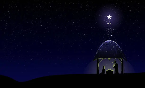 Vector illustration of Nativity scene