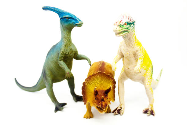 istock Isolated dinosaur toy on white background 887833176