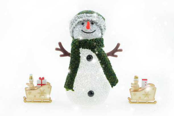 istock Christmas background with Christmas tree and snowman 887852300