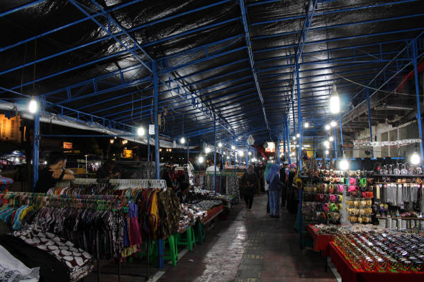 The atmosphere among Malioboro Street. One of major destinations in Yogyakarta stock photo