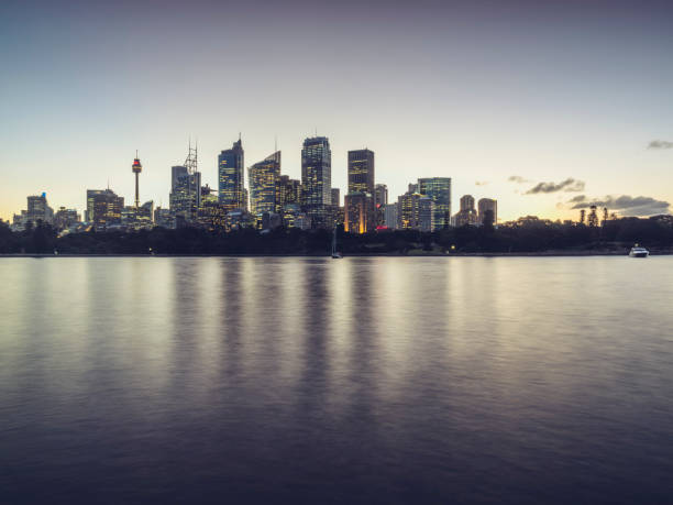 istock Sydney city skyline at night 887891576