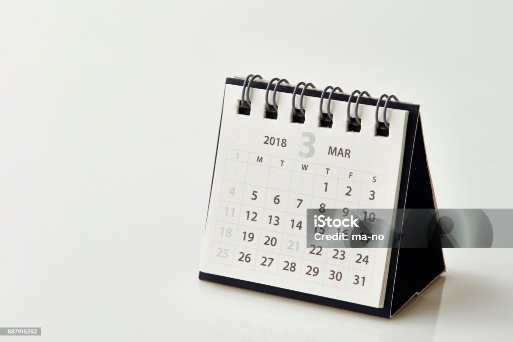 2018 calendar 2018 March calendar Calendar Stock Photo