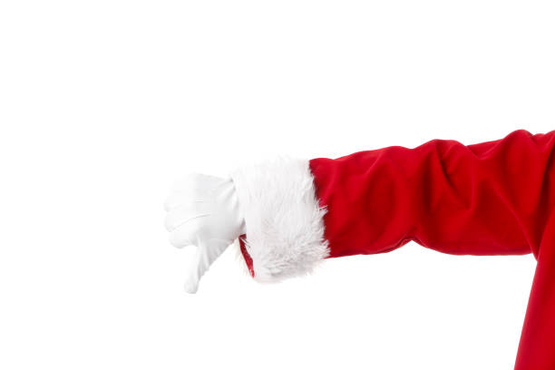 Santa Claus Hand The Asian Santa Claus hand on the white background. traditional thai costume stock pictures, royalty-free photos & images