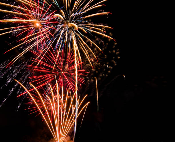 istock Fireworks big background with copy space for new year celebration or special holiday event of nation 887930240