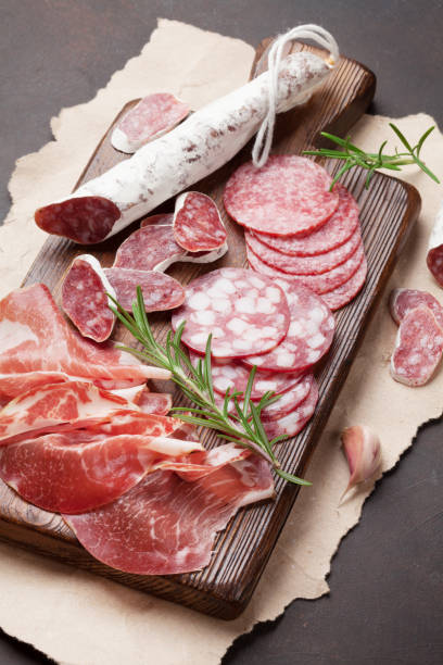 istock Salami, sliced ham, sausage, prosciutto 887949734
