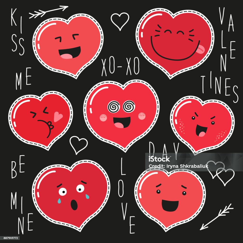 Cute Set Of Fashion Patches With Cartoon Characters Of Hearts Emoji Stock Illustration - Download Image Now - iStock Cute Set Of Fashion Patches With Cartoon Characters Of Hearts Emoji Stock Illustration - Download Image Now - iStock