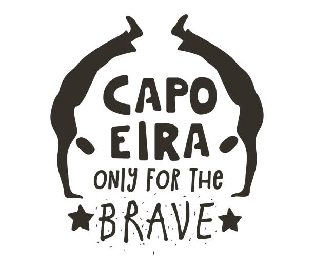 ilustrações de stock, clip art, desenhos animados e ícones de capoeira only for brave poster - capoeira brazilian culture dancing vector