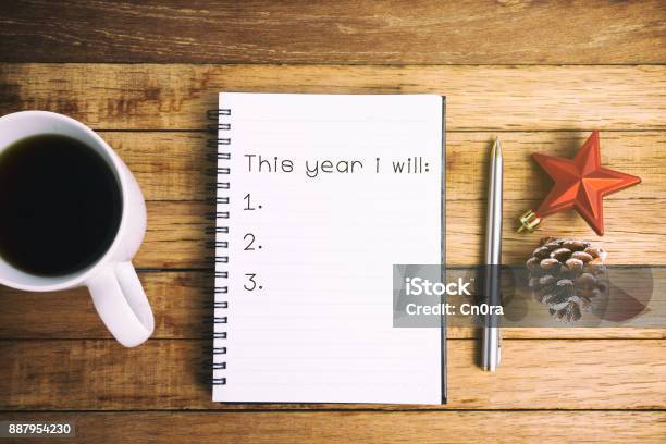 New Year Goals Concept Stock Photo - Download Image Now - Aspirations, Goal - Sports Equipment, Individuality