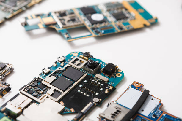 istock Digital gadgets components, repair shop concept 887969616