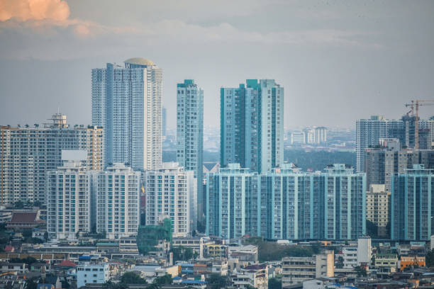 istock Bangkok Cityscape aerial sunset view 887977320