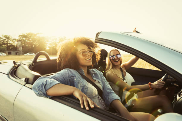 Girls traveling with car