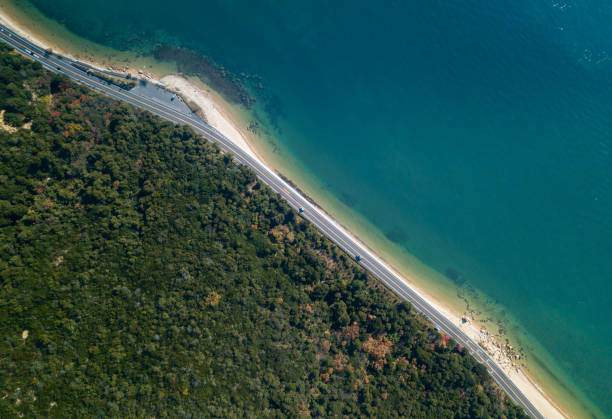istock Directly above looking down on the coastline of Japan 887999228