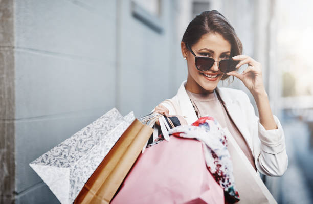 istock Happy about all the things she bought 888019374
