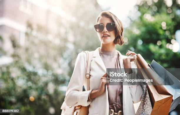 Shopping Always Makes Her Happy Stock Photo - Download Image Now - Luxury, Shopping, Retail