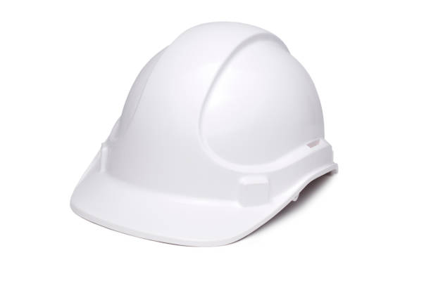 czapka z daszkiem biała - white hardhat zdjęcia i obrazy z banku zdjęć