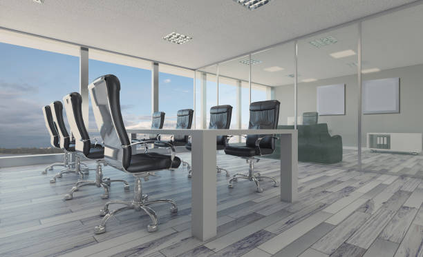 istock Modern office Cabinet. Meeting room. 3D rendering., Empty picture 888022414