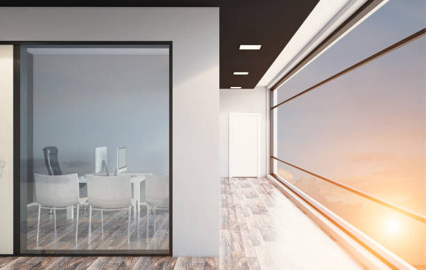 istock Modern office Cabinet. Meeting room. 3D rendering. 888026126
