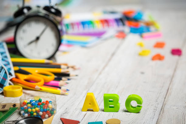 istock School supplies on the table 888026692