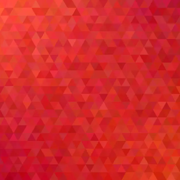 Vector illustration of Red abstract mosaic triangle tile pattern background - modern polygon vector design from regular triangles