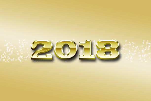 istock New Year 2018 illustration on gold background with stars 888045720