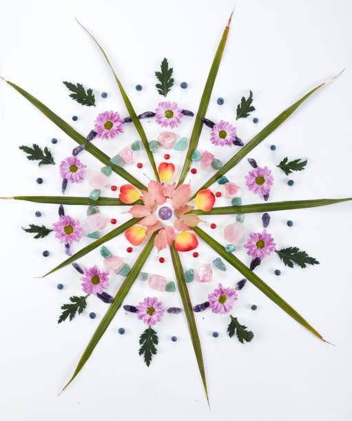 istock Mandala pattern made of flowers material 888048922