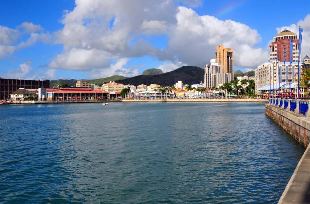 istock Port Louis skyline from the harbor, Mauritius 888048950