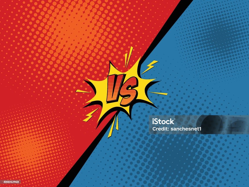 Comics Comic book versus background. Vector illustration pop art style Pop Art stock vector